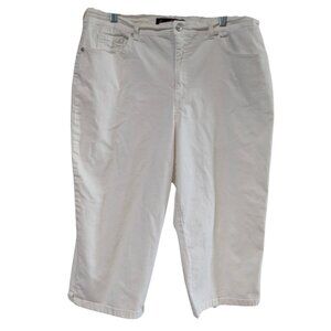 Gloria Vanderbilt Women's Capri Pants, Plus Size 16, White, Cotton Spandex